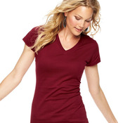 Junior Fit Fine Jersey V-Neck Longer Length T-Shirt