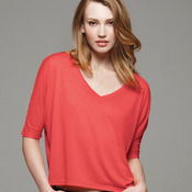 Flowy V-Neck Cropped T-Shirt