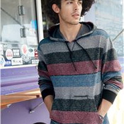 Printed Striped Fleece Sweatshirt