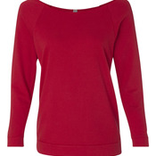 Ladies' Terry Raw Edge 3/4 Sleeve Raglan